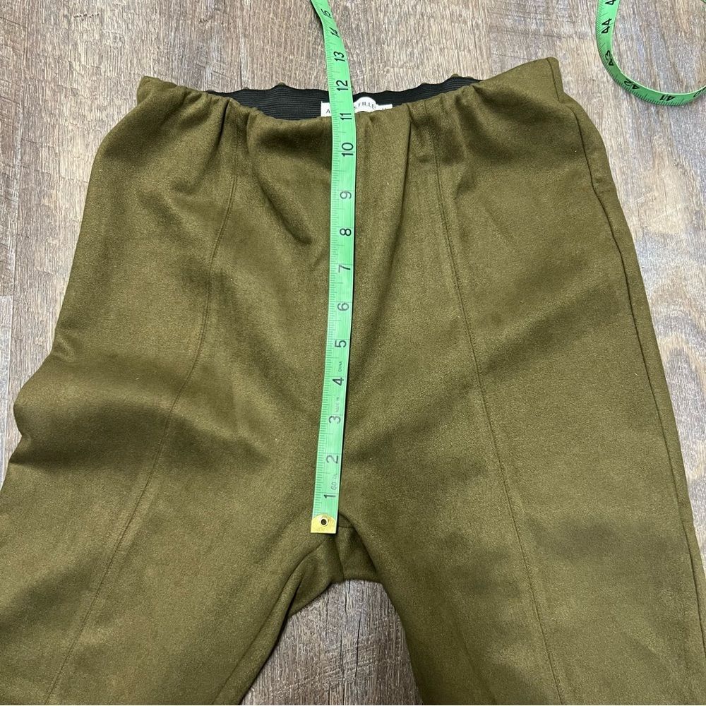 Avec Les Filles Pants Womens Medium Green Faux Suede Elastic Waist Front Slit - Picture 4 of 8
